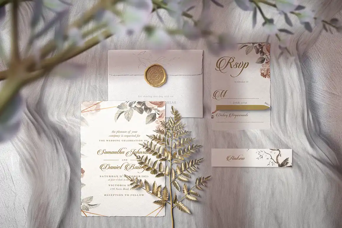 Botanical Wedding Cards 2