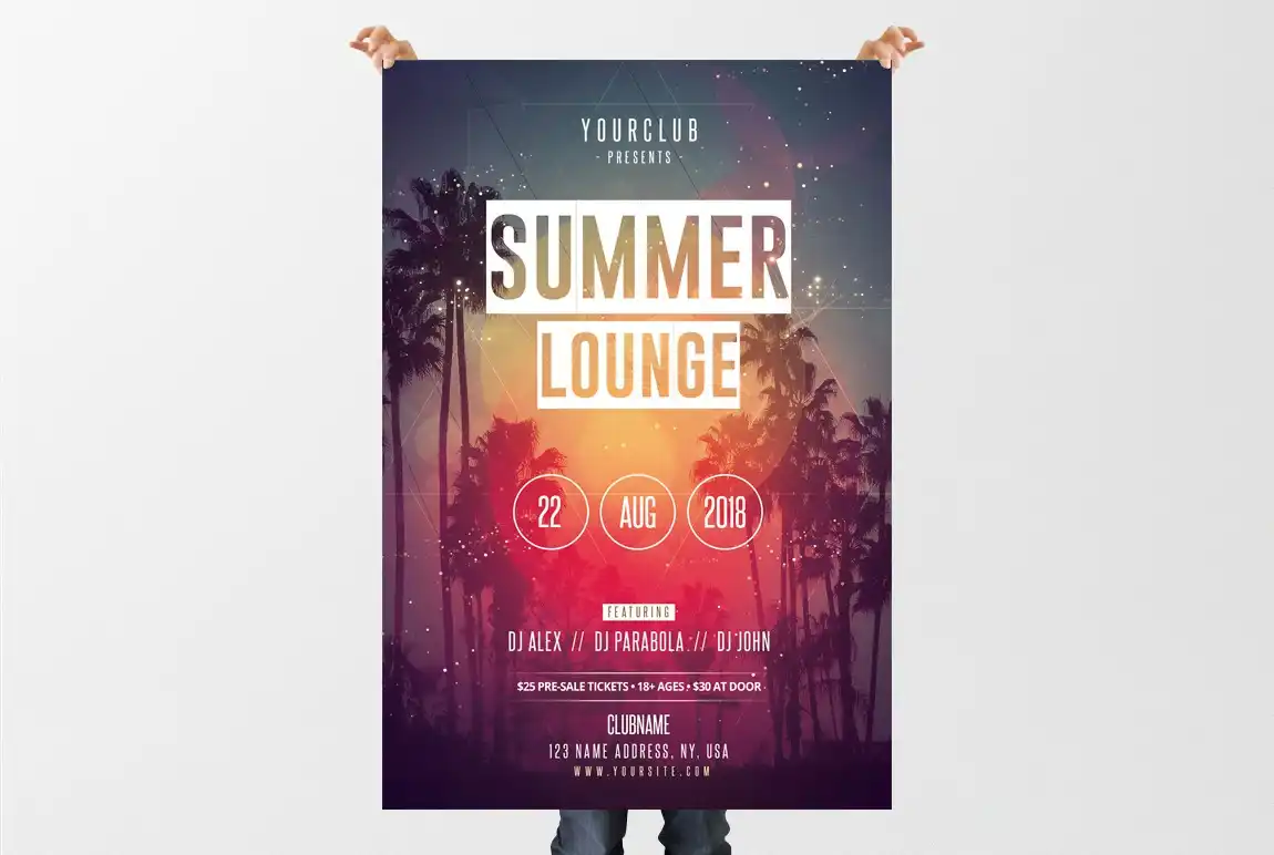 Summer Lounge Flyer PSD 2