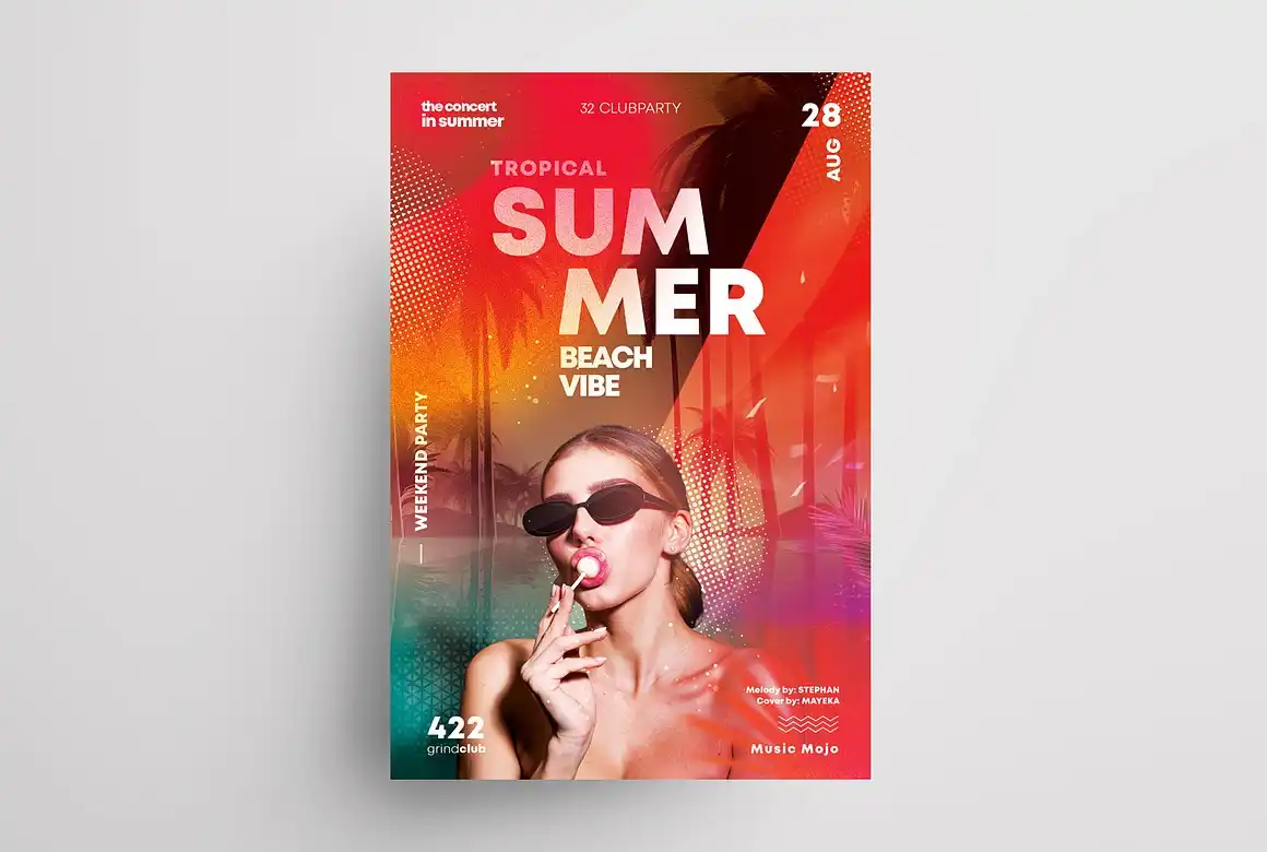 Summer Party Event Flyer PSD 2