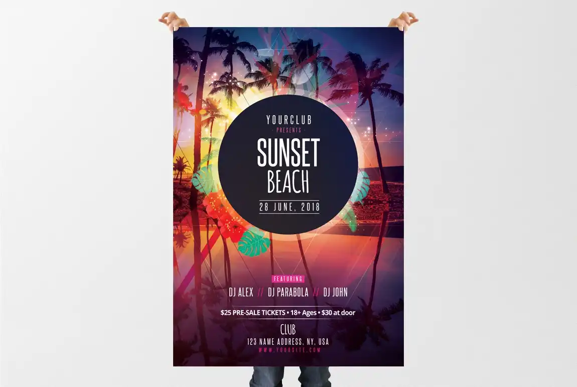 Sunset Beach Flyer PSD 2