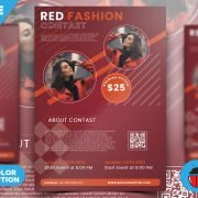 Red Fashion Design Flyer PSD Template