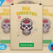 Mexican Skull Head Poster Design PSD