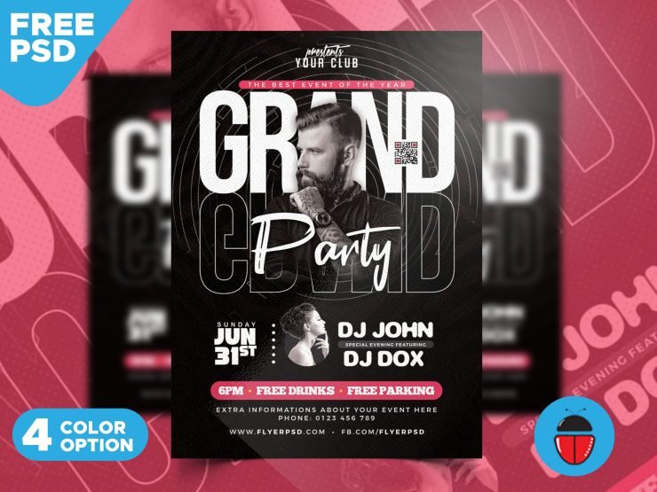 Party Event Flyer PSD