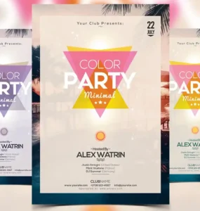 Color Party Minimal Flyer Template