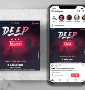 House Party Instagram Flyer PSD