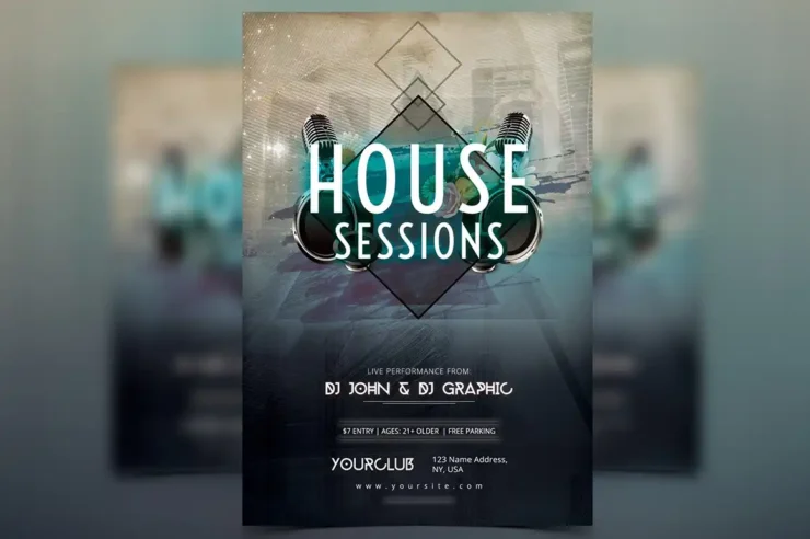 House Sessions Flyer Template