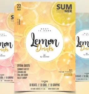 Lemon Drinks Flyer Template