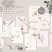 Minimalist Floral Wedding Cards