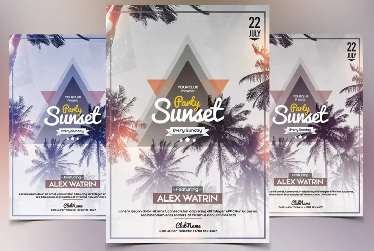 Party Sunset PSD Flyer Template