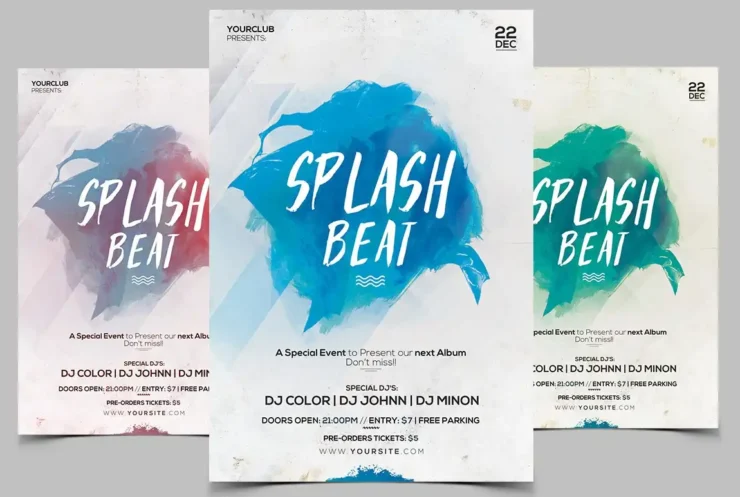Splash Beat Flyer Design PSD