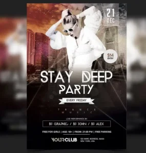 Stay Deep Party Flyer