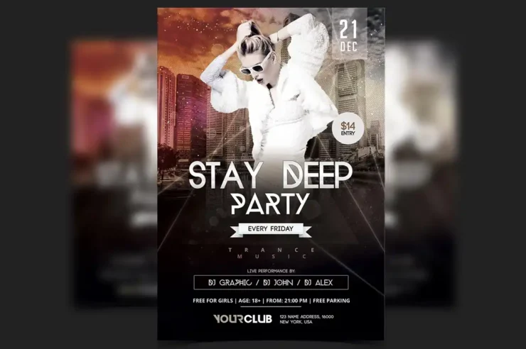 Stay Deep Party Flyer