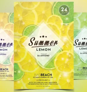 Summer Lemon Flyer PSD