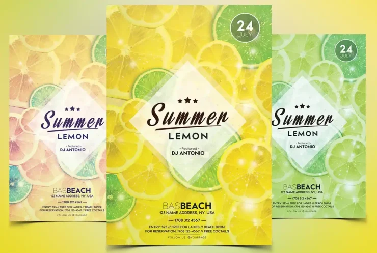 Summer Lemon Flyer PSD