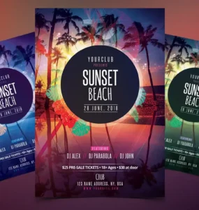 Sunset Beach Flyer PSD