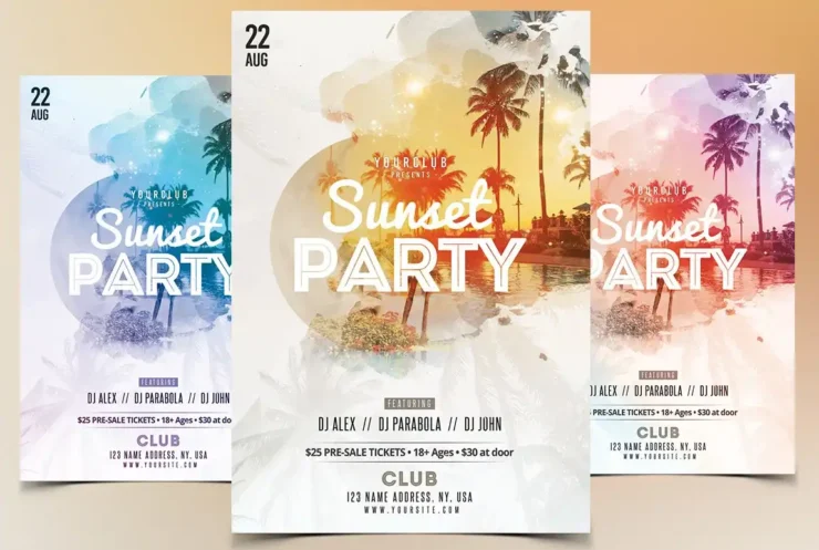 Sunset Party Flyer Template