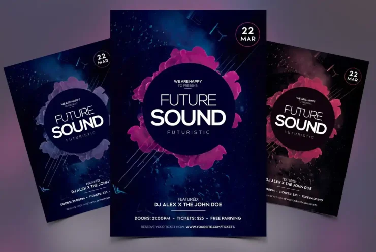 Futuristic Sound Event Flyer