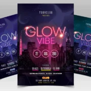 Glow Vibe Party Flyer PSD