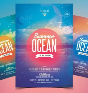 Summer Ocean Flyer Template