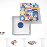 Flat Square Box Packaging Mockup