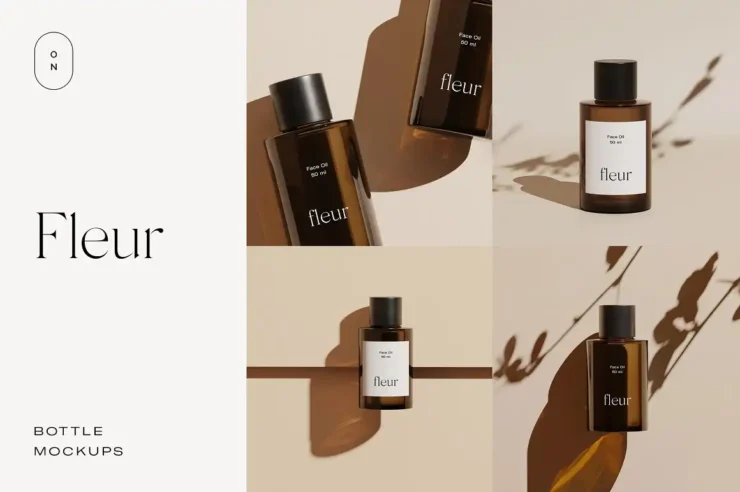 Fleur Cosmetic Bottle Mockups