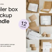 Mailer Box Packaging Mockup Bundle