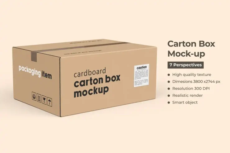 Rectangle Carton Box Mockup