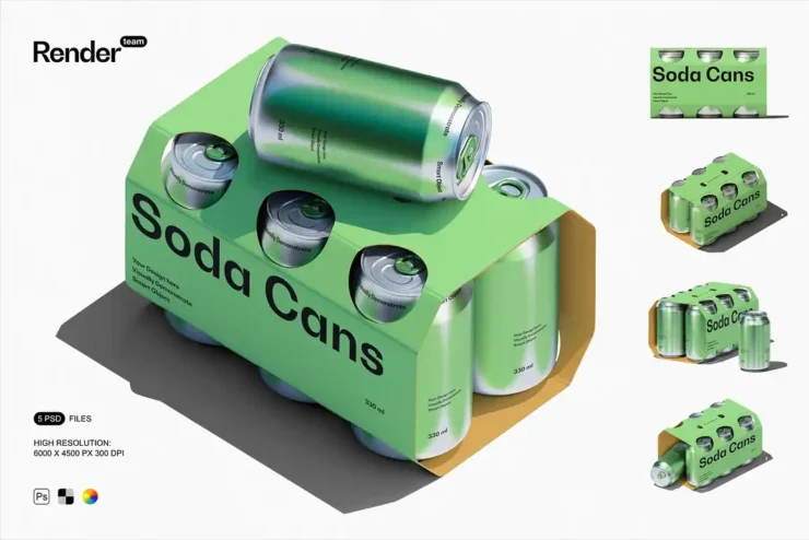 Soda Beer Packaging Mockup