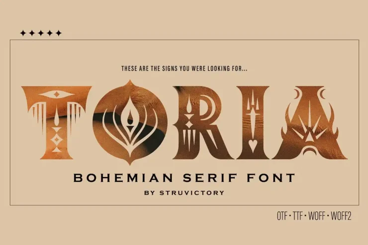 Toria Bohemian Decorative Serif Font