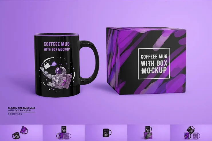 Glossy Ceramic Mug Mockup